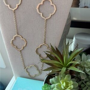 Park Lane Portofino Necklace Matte Gold Finish Quatrefoil Design 34” NEW